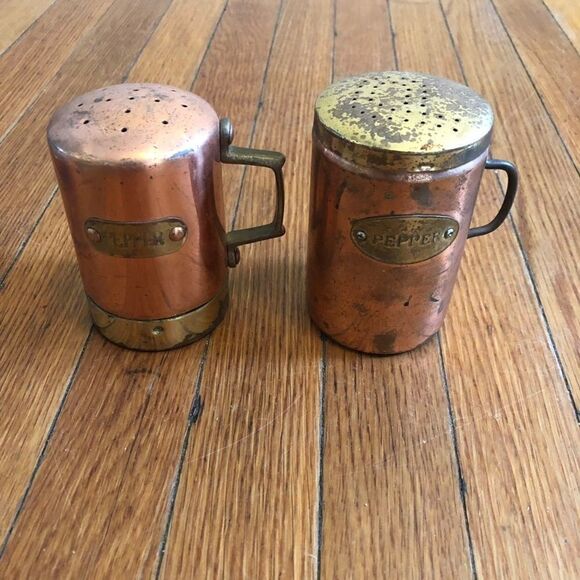 Vintage Cooper Set of 3 Pepper Shake Frying Pan - Picture 2 of 8